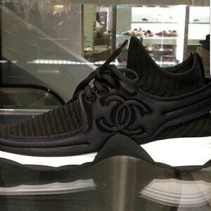 Black Chanel Trainer Sneaker Size 42eu